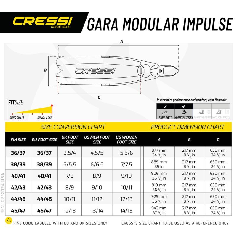 Cressi Gara Modular Impulse Fins - Image 13