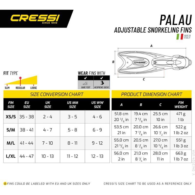 Cressi Palau Short Open-Heel Fins - Image 7
