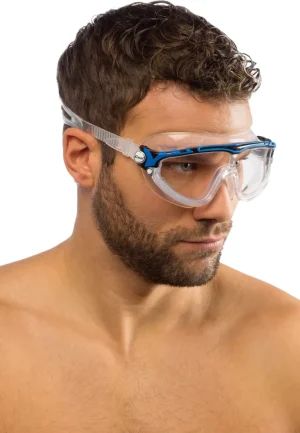 skylight-goggles-sil-clear-frame-black-blue#3.jpg. Skylight Silicon Swimming Goggles