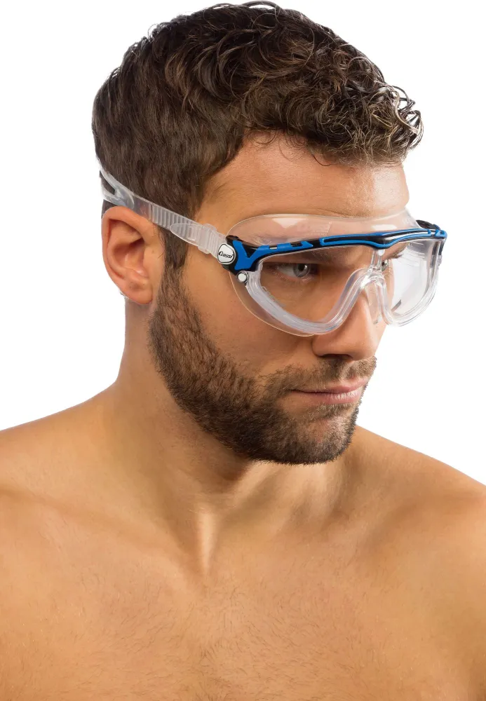 skylight-goggles-sil-clear-frame-black-blue#3.jpg. Skylight Silicon Swimming Goggles